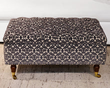 Rectangular Storage Ottoman on Spindel Wood Casters