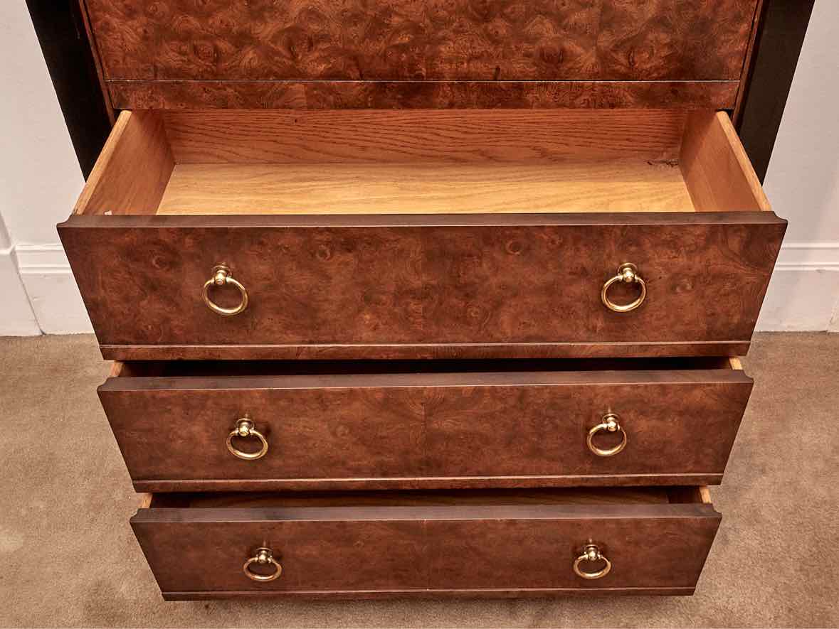 Baker Regency Burled Wood Secretary Desk