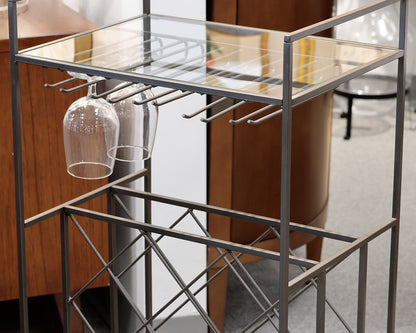 Pottery Barn Metal and Glass Wine Rack