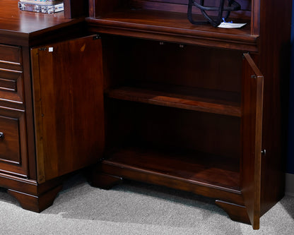 Mahogany 3-Piece Bookcase & Desk Unit
