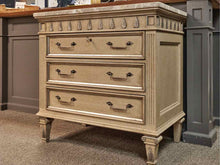 Marge Carson Stone Top Accent Chest in Cream and Silver