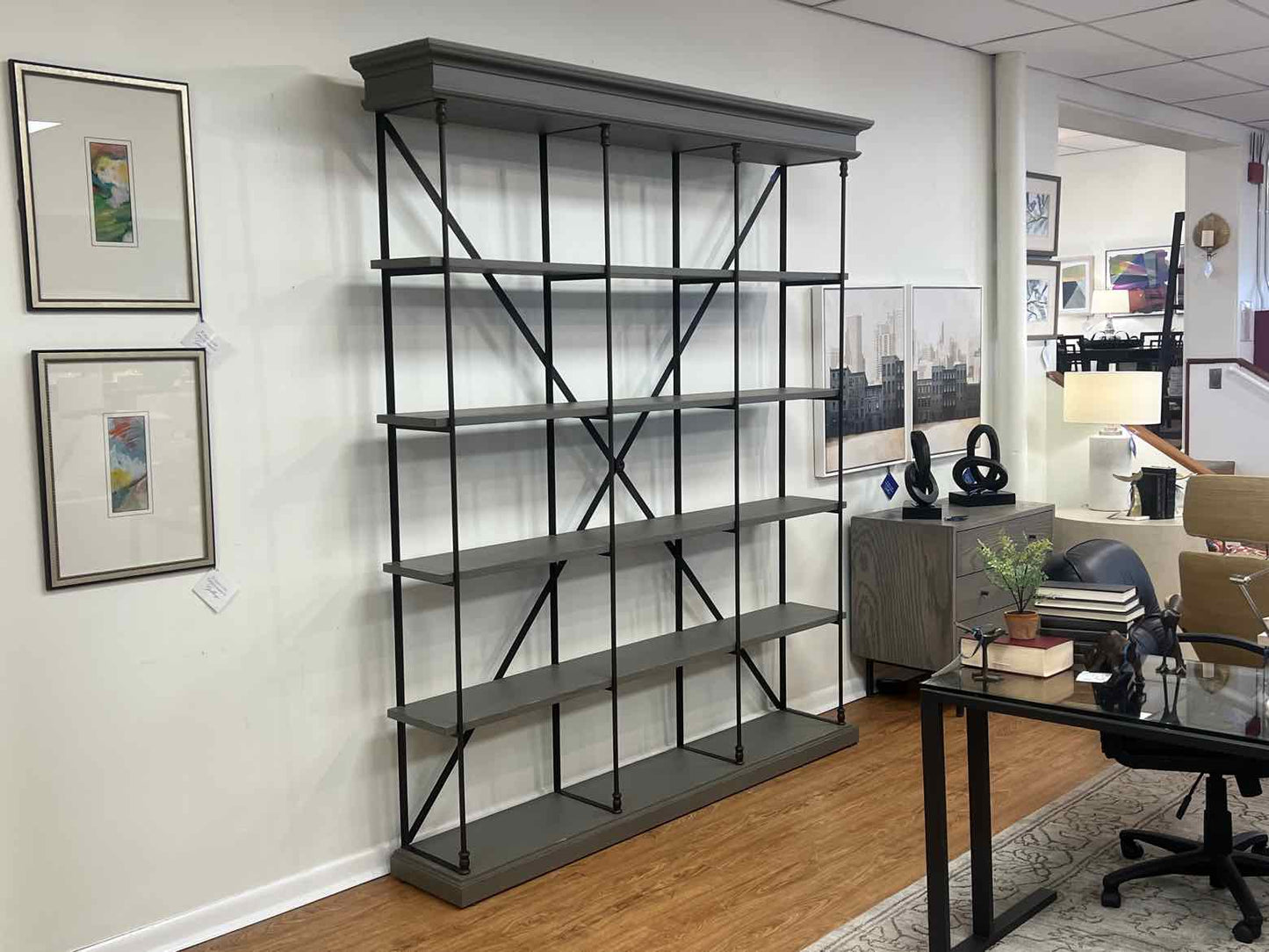 Restoration Hardware Parisian Cornice Triple Shelving Unit
