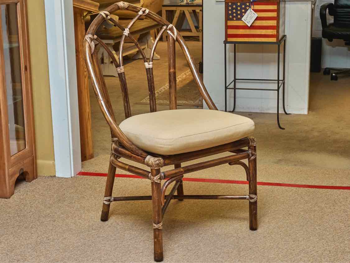 McGuire Glass Top Rattan Bamboo  Table &  8 Chair Set