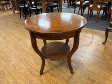 Round Mahogany Inlaid Top Side Table
