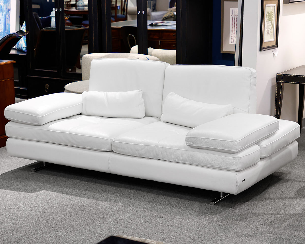 Giuseppe Nicoletti White Leather Sofa