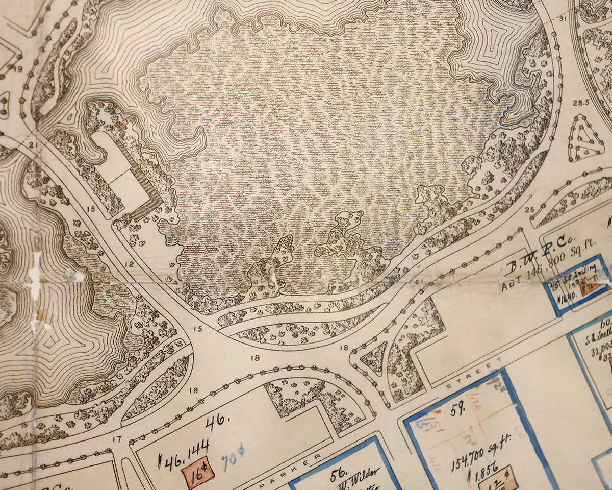 Antique Boston Back Bay map. Circa 1849