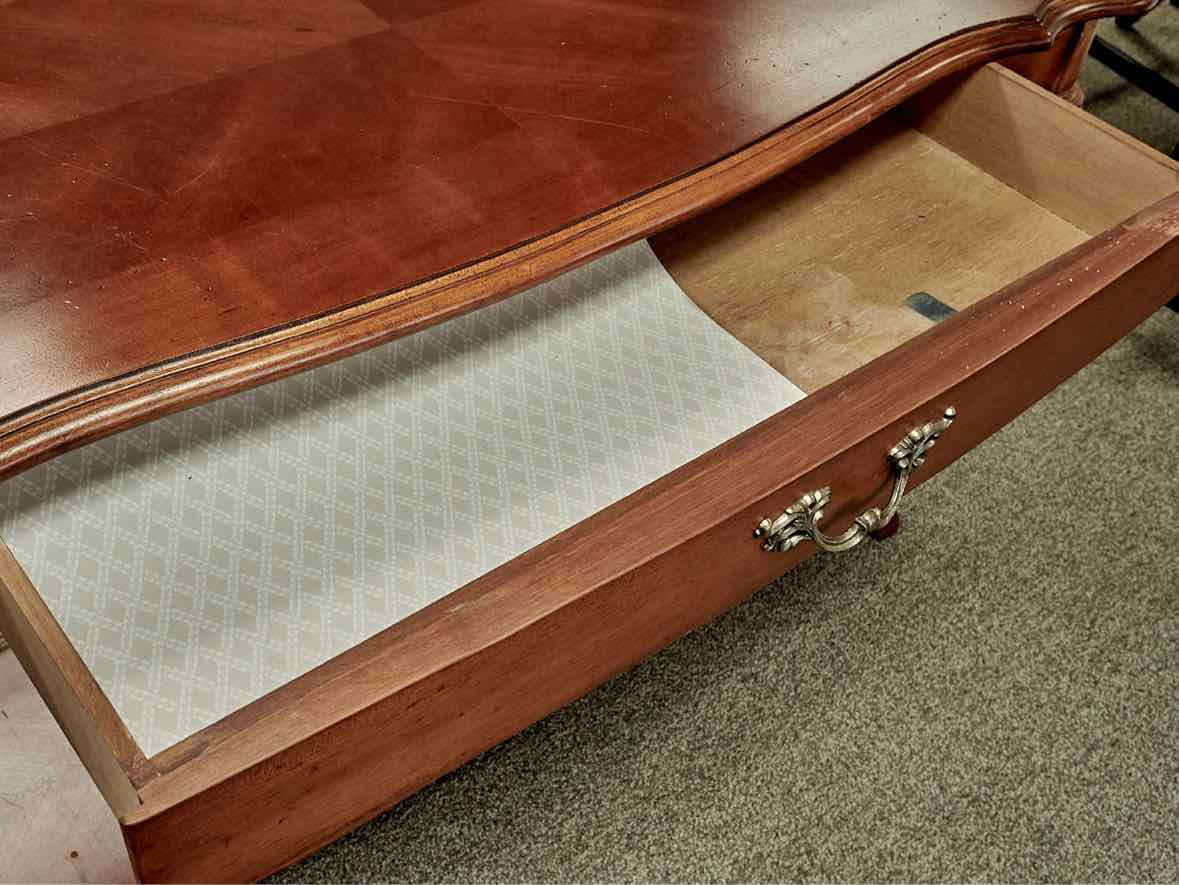 Single Drawer Console in Cherry Finish with Lower Shelf
