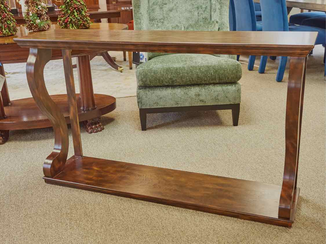 Dark Finish Console with Cabriole Legs