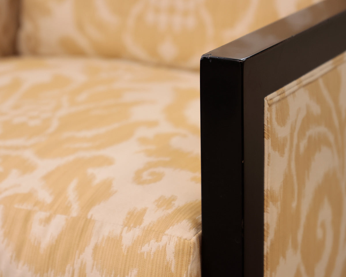A. Rudin No. 636 Gold Damask Arm Accent Chair
