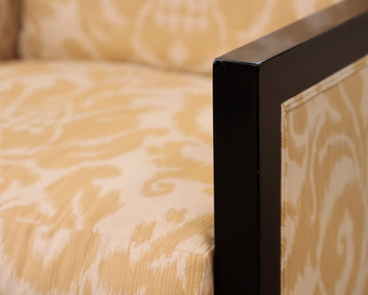 A. Rudin No. 636 Gold Damask Arm Accent Chair