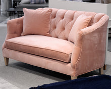 Pink Tufted Loveseat