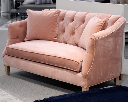 Pink Tufted Loveseat
