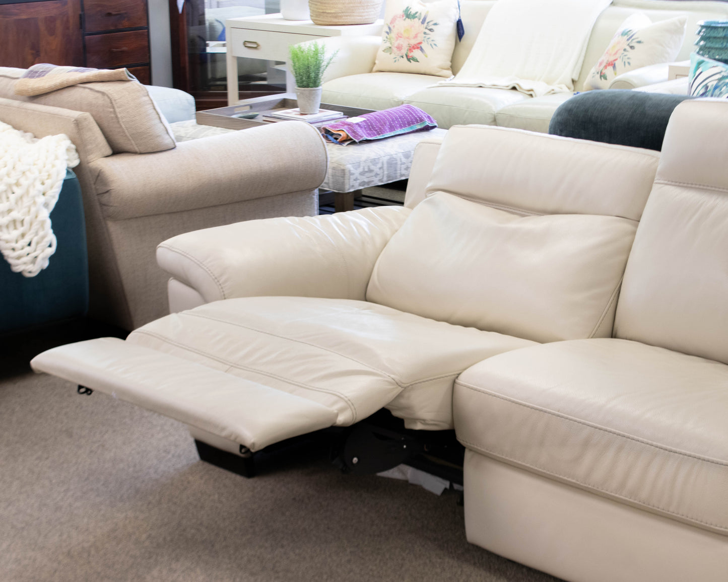 Natuzzi Three Seat Power Reclining Sofa