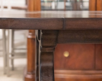 Oval Plank Top Dining Table in Chestnut Finish