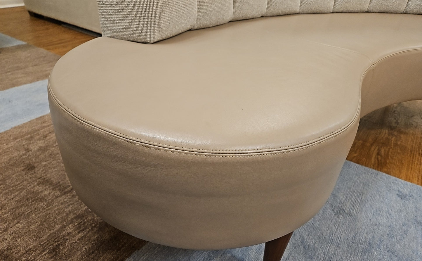 Custom-Made Banquette with Leather Seat