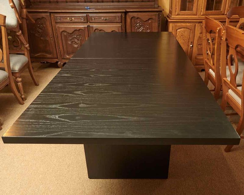 Joaquin Moll  Black Finish Ash Dining Table Includes (2) 18" Leaves