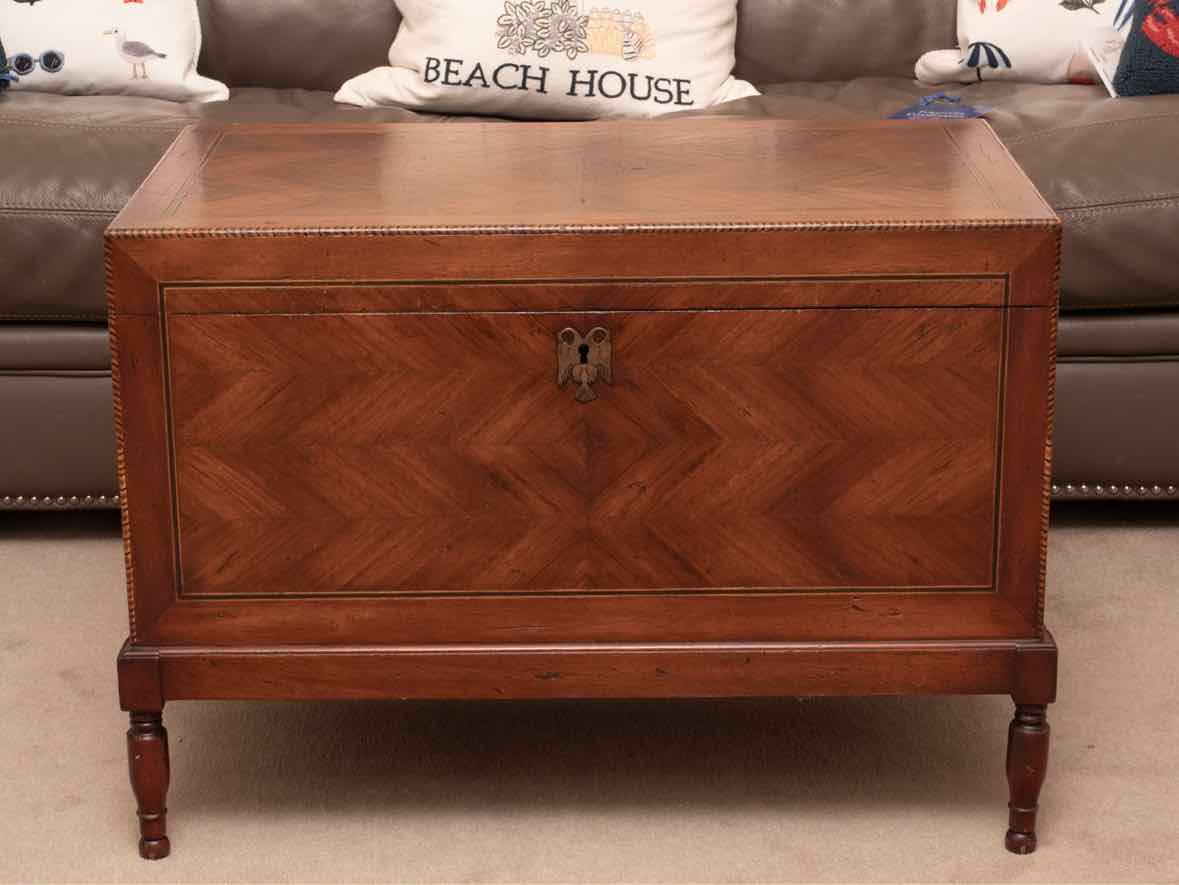 Alfonso Marina  Inlay Ebony,Birch & Mahogany Accent Trunk Includes 2 Keys