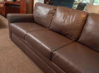 American Leather Espresso Brown Leather 3 Cushion  Queen Sleeper Sofa