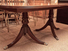 Ethan Allen Mahogany Double Pedestal Dining Table