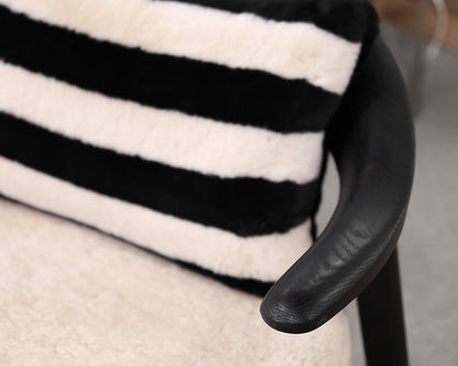 Crate & Barrel Matador Shearling Accent Chair w/ Faux Fur Cushion