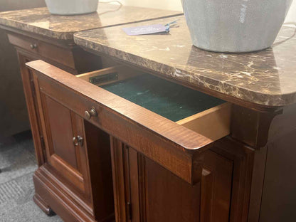 Pair of Marble Topped Thomasville Side Tables