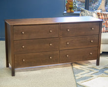 Six Drawer Espresso Dresser W/ Round Bronze Finished Knobs