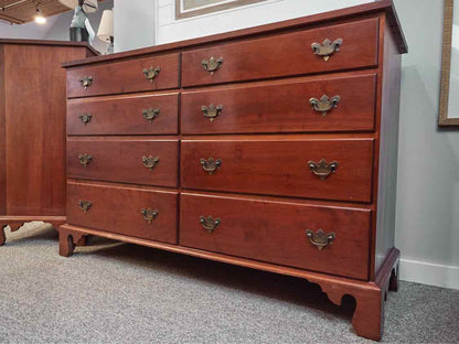 Solid Cherry Benchmade 8 Drawer Dresserwith Chippendale Handles