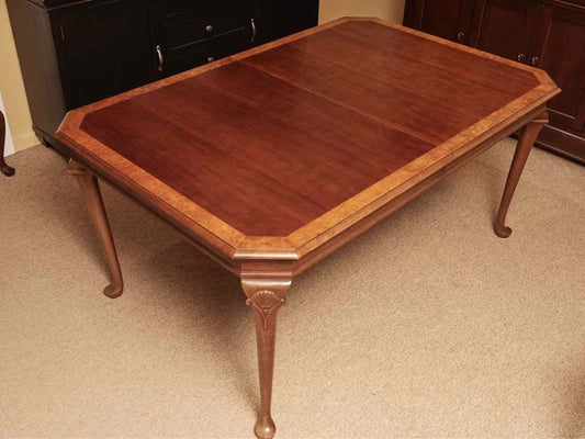 Cherry Queen Anne Style Dining Table Includes 2 Leaves