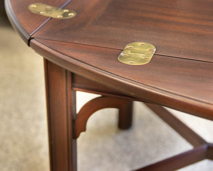 Henkel Harris Mahogany Butler Tray Cocktail Table with Brass Hardware