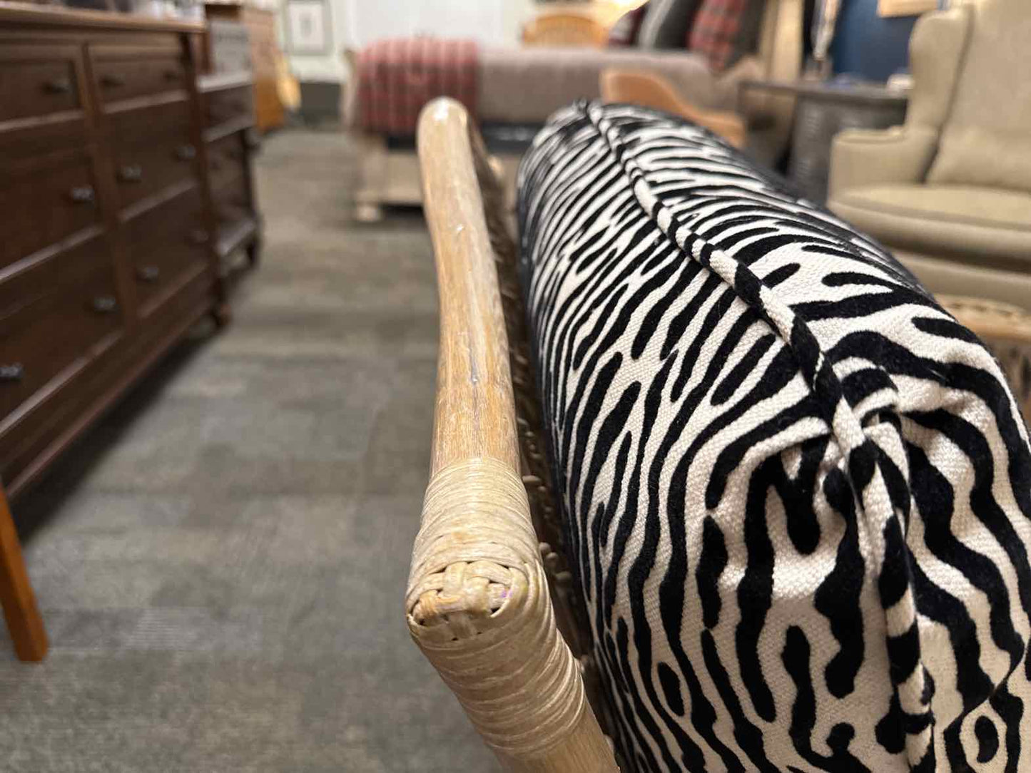 Wicker and Bamboo Chaise