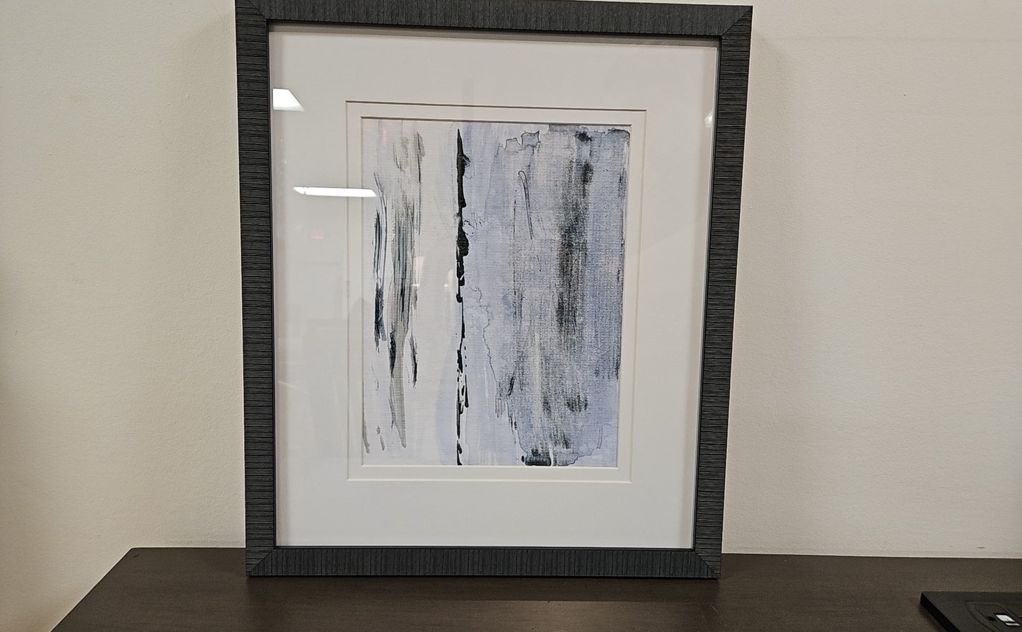 'At the Dawn B' Abstract with Distressed Black Frame
