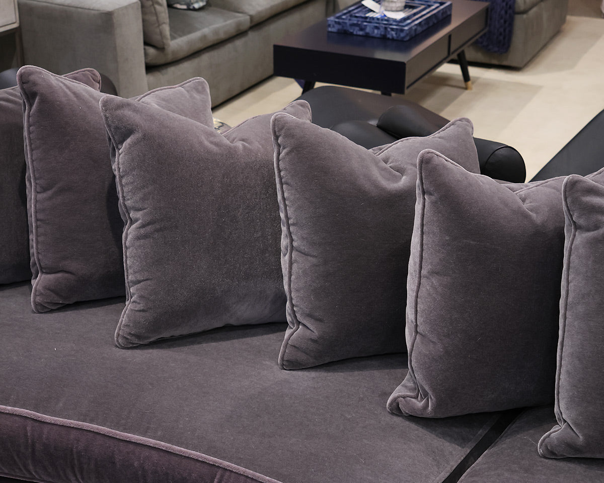 Bright Furniture 3-Piece Curved Sectional in Grey Mohair