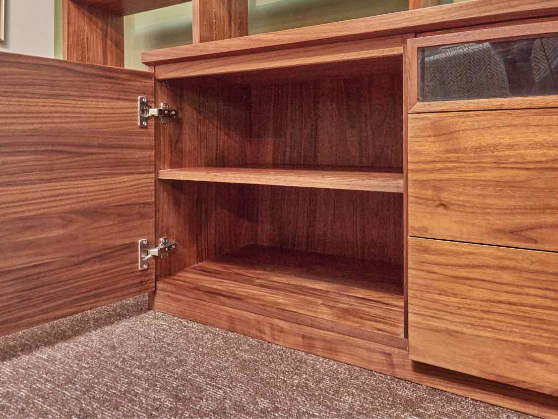 Danish Teak 10 Shelf Bookcase & 2 Drawer & Door Console