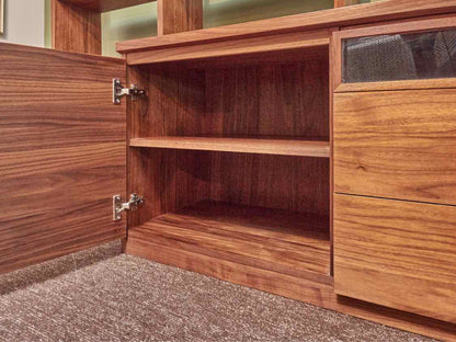 Danish Teak 10 Shelf Bookcase & 2 Drawer & Door Console