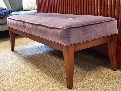 Cherry Bench with Purple Upholstery