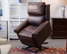 Power Lift Recliner in Topstitched Brown Faux Leather