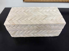 Medium Decorative Box in Herringbone Bone Inlay
