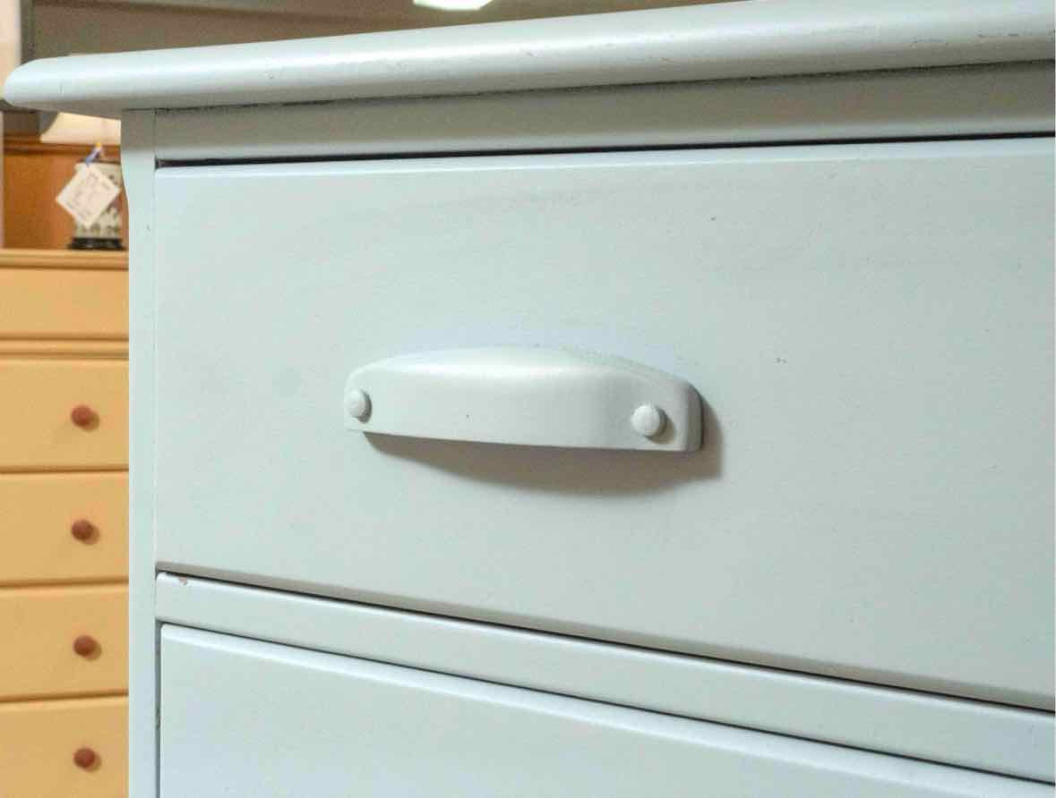 French & Heald Solid Maple 5 Drawer Chest in Ice Blue Finish