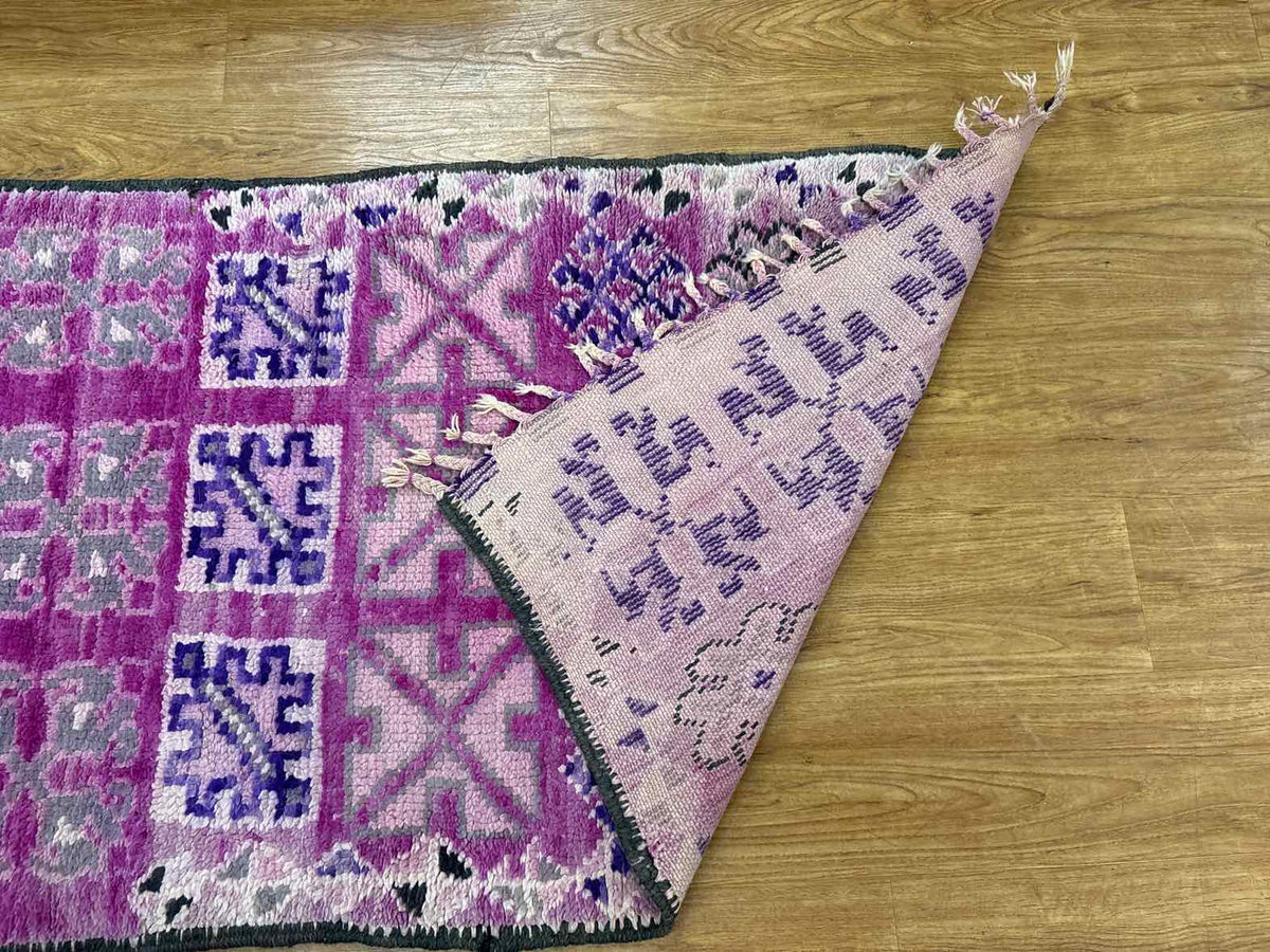 Purple Runner Rug with Tribal Motif