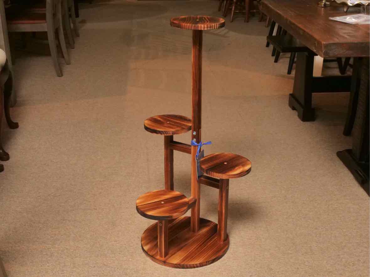 Folk Art 4 Shelf Plant Pedestal Stand