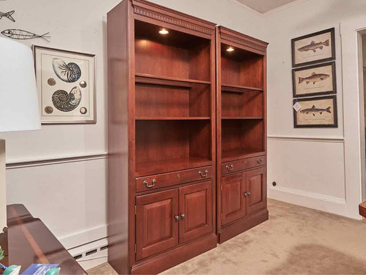 Hooker Furniture Cherry 2 Shelf , Drawer 2 Cabinet Doors  Bookcase