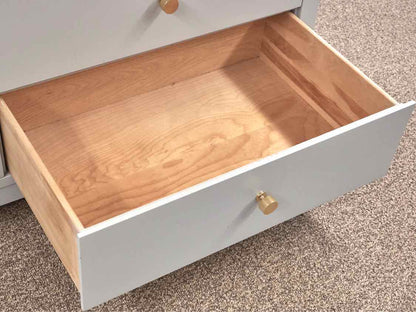 Blue Grey Finish 8 Drawer Double  Dresser with Gold Knobs