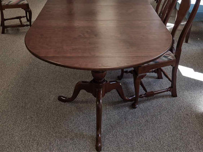 Eldred Wheeler Cherry Double Pedestal Dining Table & Set of Six Chairs