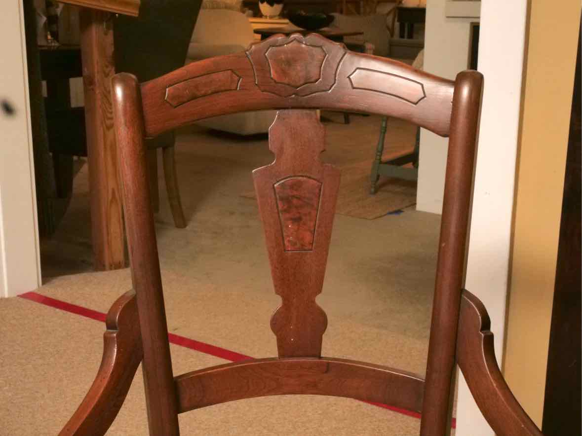 Antique Walnut Cane Seat Accent Chair