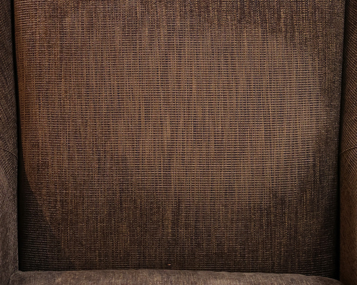 Pair of Jessica Charles Swivel Chairs in Brown Chenille