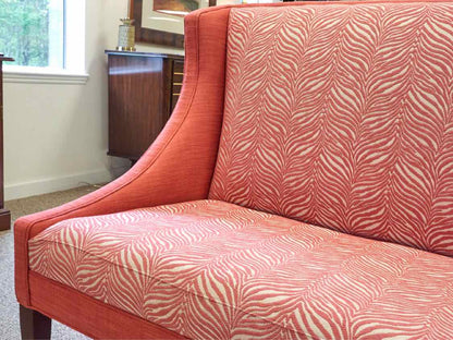 Vanguard Upholstered Banquette with Red Zebra Print