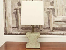 Jade Powder Room  Lamp With Off White Shade