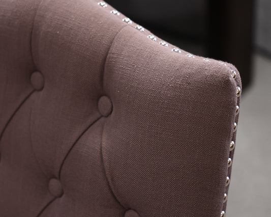 Pair of French Country Tufted Dining Chairs