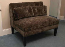 Charcoal Grey Durable Velvet Tufted Back & 2 Toss Pillows Settee