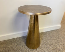 Pedestal Accent Table in Antique Brass Finish